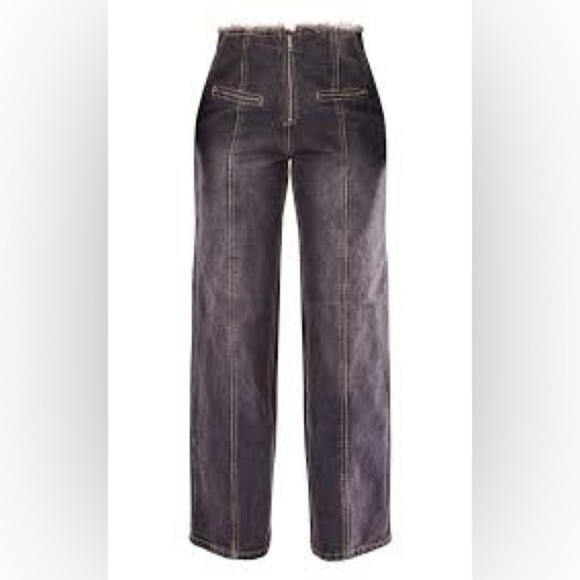 Denim - PRETTY LITTLE THING | Y2K Dirty Grey Raw Hem Straight Leg Jeans